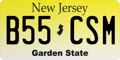 NJ license plate B55CSM