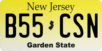 NJ license plate B55CSN