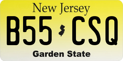 NJ license plate B55CSQ