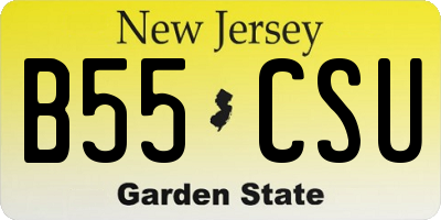 NJ license plate B55CSU