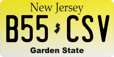 NJ license plate B55CSV