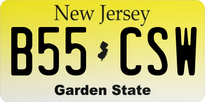 NJ license plate B55CSW