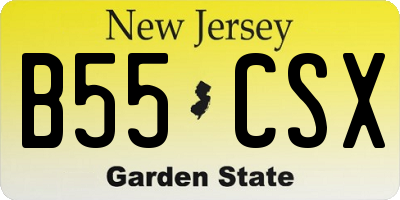 NJ license plate B55CSX