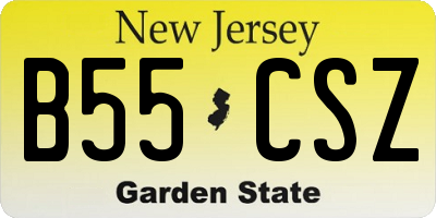 NJ license plate B55CSZ