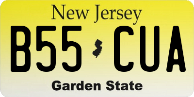NJ license plate B55CUA