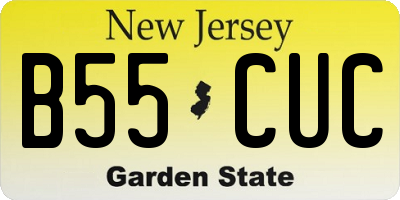 NJ license plate B55CUC