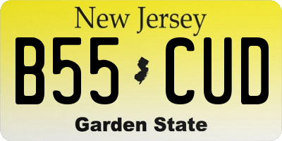 NJ license plate B55CUD