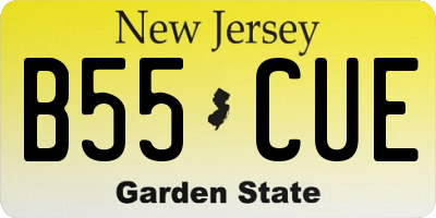 NJ license plate B55CUE