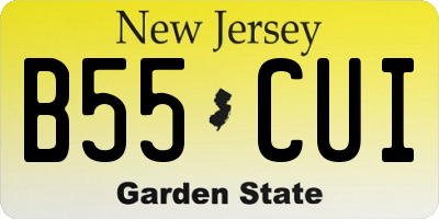 NJ license plate B55CUI
