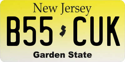 NJ license plate B55CUK
