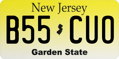 NJ license plate B55CUO