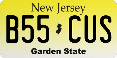 NJ license plate B55CUS