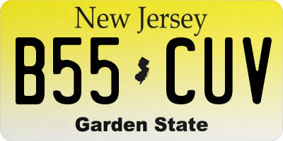NJ license plate B55CUV