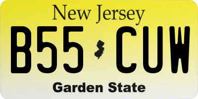 NJ license plate B55CUW