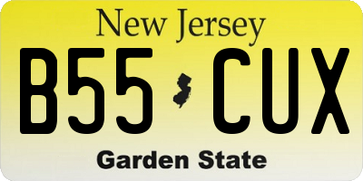 NJ license plate B55CUX