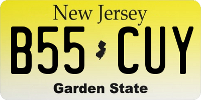 NJ license plate B55CUY