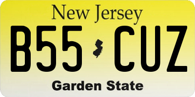 NJ license plate B55CUZ