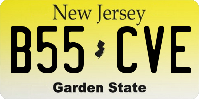 NJ license plate B55CVE