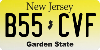 NJ license plate B55CVF