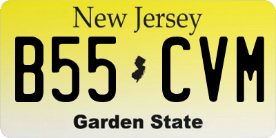 NJ license plate B55CVM