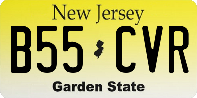 NJ license plate B55CVR