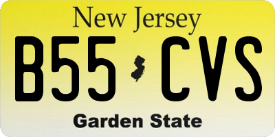 NJ license plate B55CVS