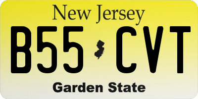 NJ license plate B55CVT