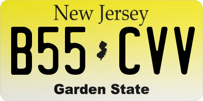 NJ license plate B55CVV