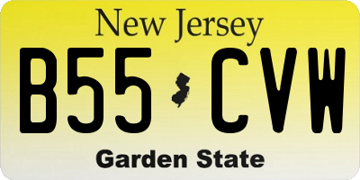 NJ license plate B55CVW