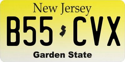 NJ license plate B55CVX