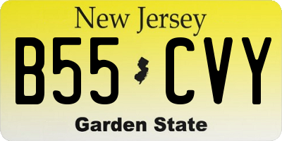 NJ license plate B55CVY