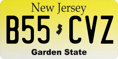 NJ license plate B55CVZ