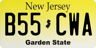 NJ license plate B55CWA
