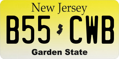 NJ license plate B55CWB