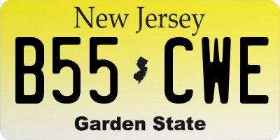 NJ license plate B55CWE