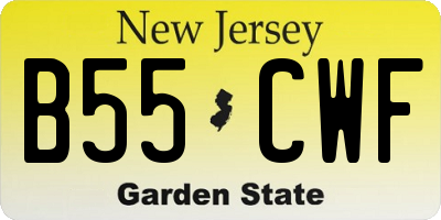 NJ license plate B55CWF