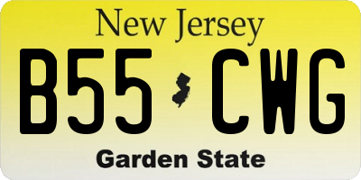 NJ license plate B55CWG