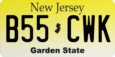 NJ license plate B55CWK