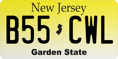 NJ license plate B55CWL