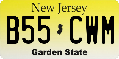 NJ license plate B55CWM