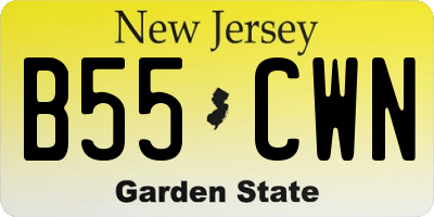 NJ license plate B55CWN
