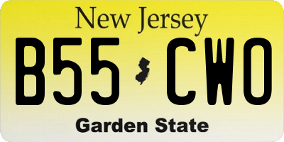 NJ license plate B55CWO