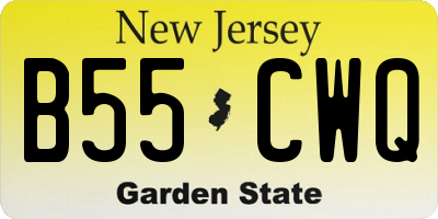 NJ license plate B55CWQ