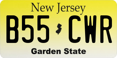 NJ license plate B55CWR