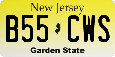 NJ license plate B55CWS