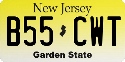 NJ license plate B55CWT