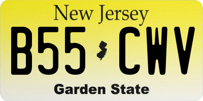 NJ license plate B55CWV