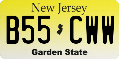 NJ license plate B55CWW