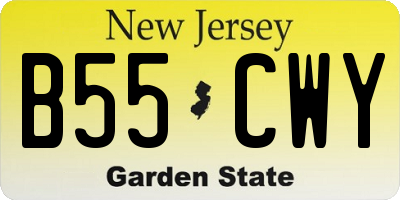 NJ license plate B55CWY