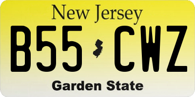 NJ license plate B55CWZ